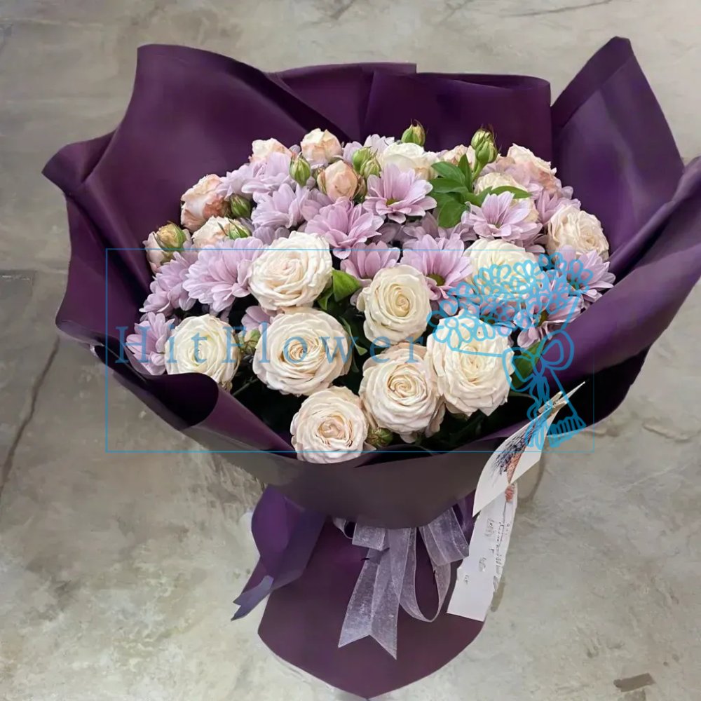 Букет цветов Версаль Букет цветов из: Розы и Хризантемы